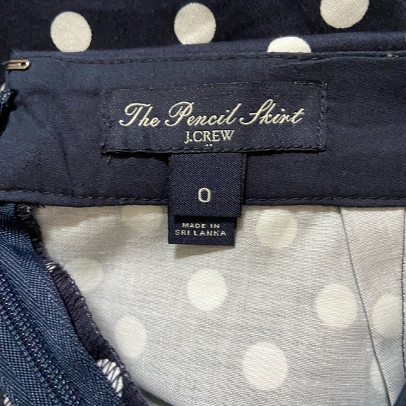 J. Crew The Pencil Skirt Navy and White - Picture 3 of 3